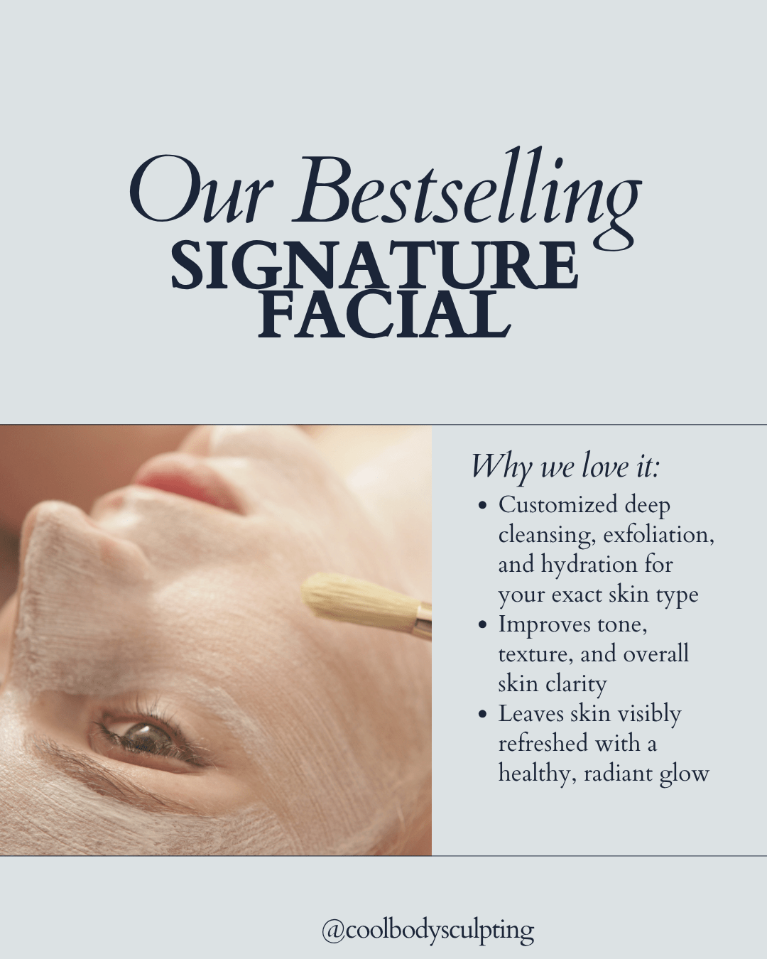 Signature Facial in Virginia Beach | Cool Body Sculpting Center Woman receiving a customized signature facial treatment in Virginia Beach at Cool Body Sculpting Center.